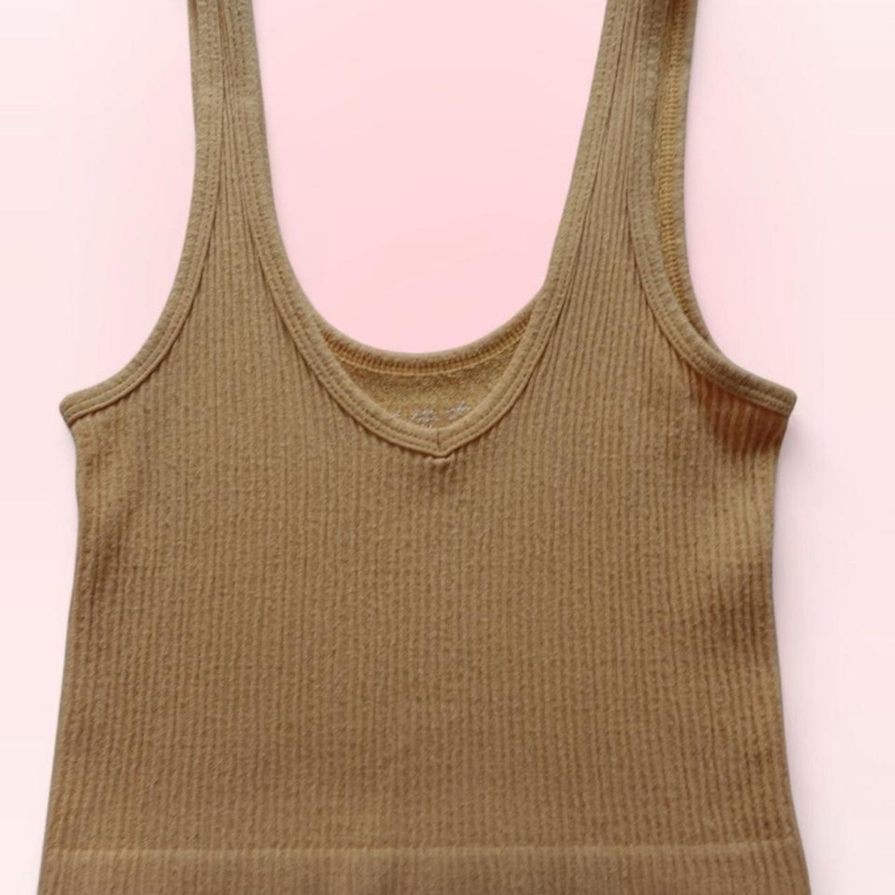 Urban Outfitters Mustard Ribbed Sleeveless Crop Top